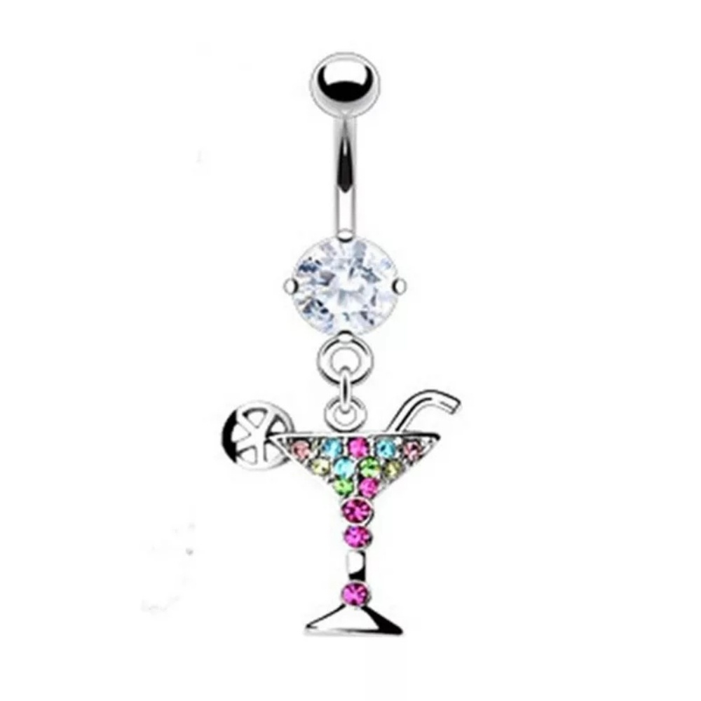 Martini glass belly ring